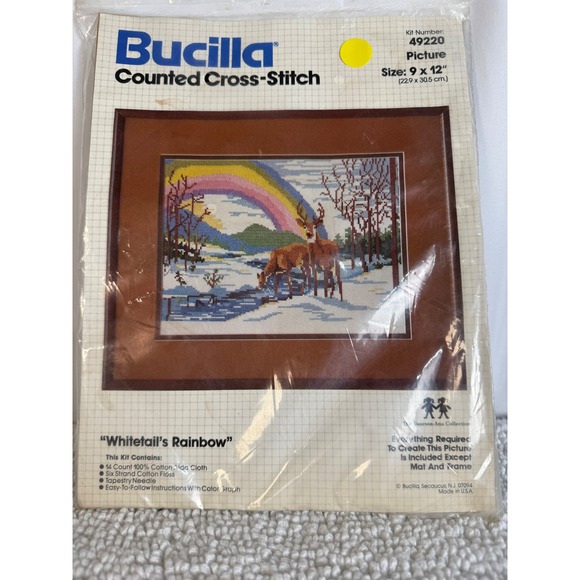 Bucilla Other - Bucilla Counted Cross Stitch Kit Whitetail Rainbow Deer Winter Vanessa Ann 49220